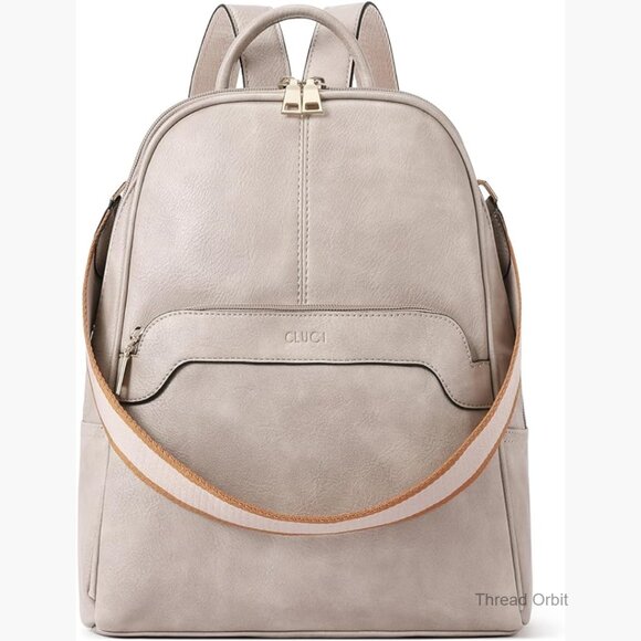 Small Vegan Leather Backpack Purse Convertible Daypack Travel Work main image 6